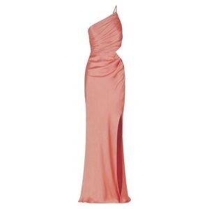 SHONA JOY La Lune Asymmetrical Gathered Maxi Dress, Antique Rose, 4 (US)